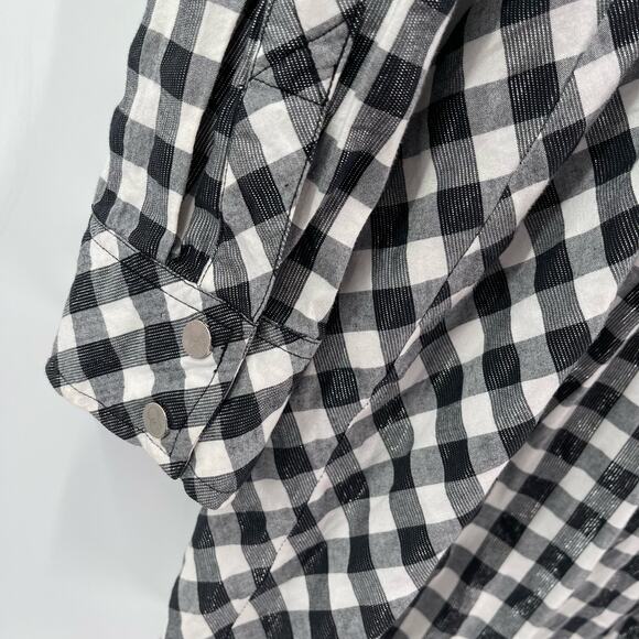 COOGI Shirt Dress Size Large Buffalo Check Plaid W&B Silver Logo Zippers Checked - Picture 11 of 16